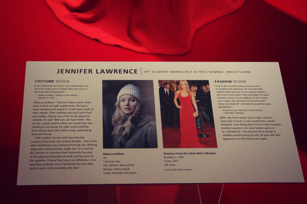 Hollywood Red Carpet Hollywood Costume Exhibit Phoenix Art Museum Jennifer Lawrence Calvin Klein Red Dress