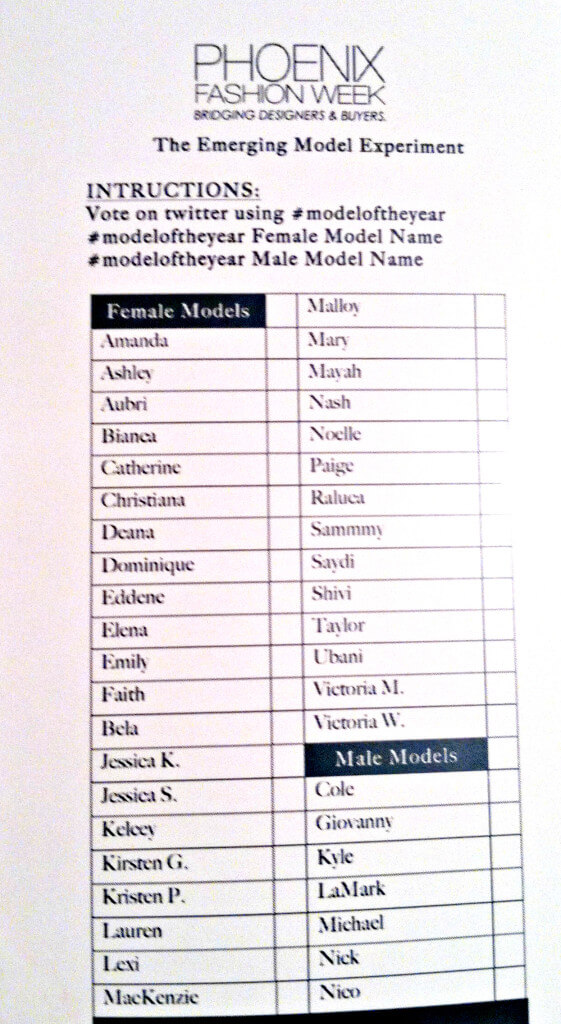 model announcement list of names