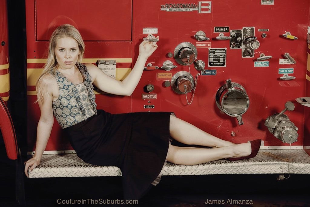 vintage firetruck photo shoot james almanza couture in the suburbs vintage by misty